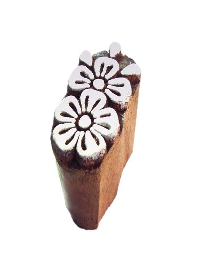IGNOTO Wooden Printing Block Stamp for Hand Carved Printing Stamp Block for Mehandi/Textile Printing/Pottery Carft/Saree Border/Canvas Painting || W.BLK121-FLWR - Image 1